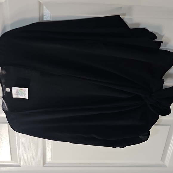 NWT Final Touch Front Tie Open Lightweight Cardigan Size L Black - Picture 5 of 7